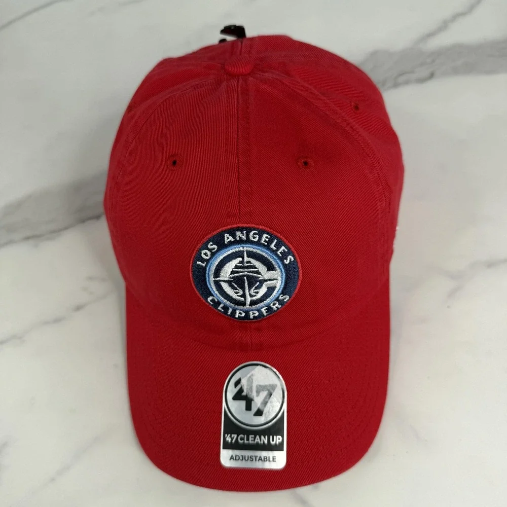 Los Angeles Clippers Hat Cap Strap Back Mens Red 47 Basketball Dad Hat Clean Up